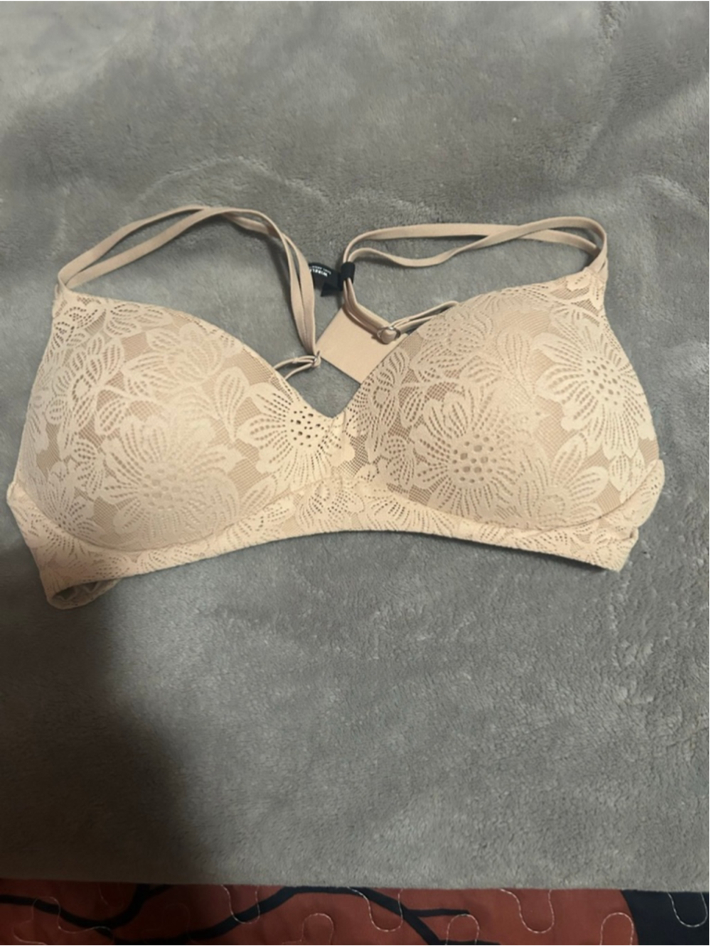 Women's Aerie Beige Lace Wireless Bra 36C
